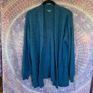 Turquoise Bubble Sleeve Sweater
